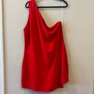 Elegant Red, One-Shoulder Romper